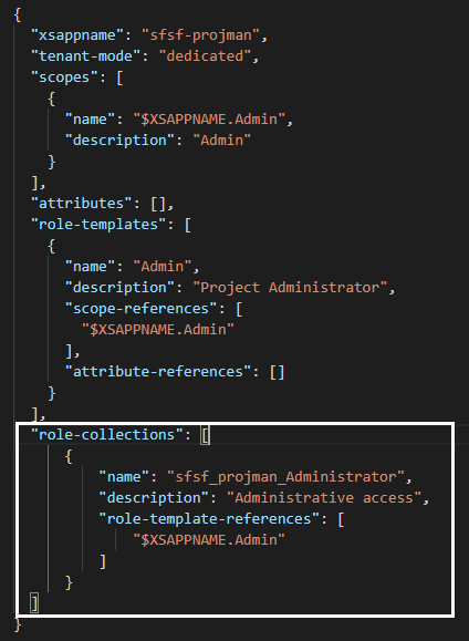 Figure 10 – Create Role Collection