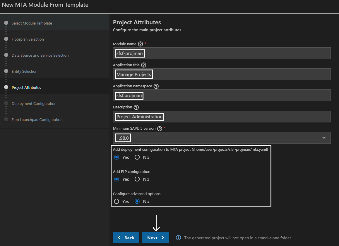Figure 20 – Data Source and Service Selection