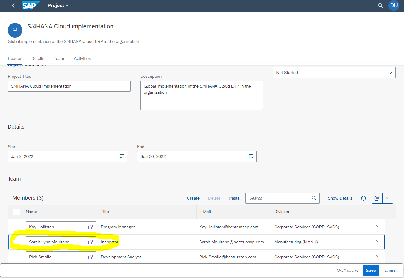 Figure 10 – New Member Added