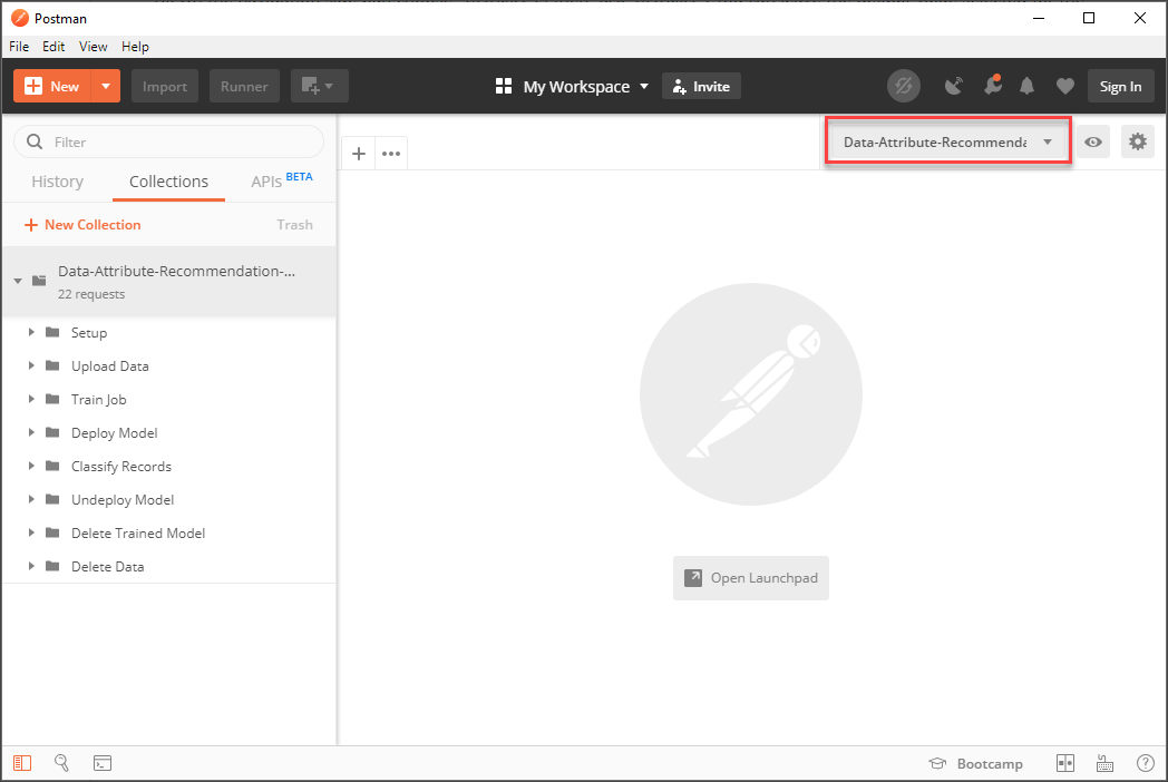 Postman Environment Selection