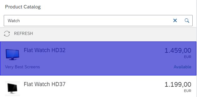 Highlighted List Entry