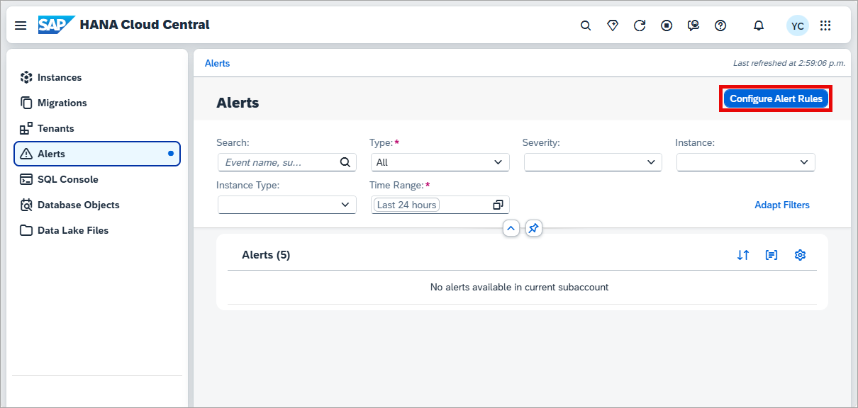 Configure Alert Rules