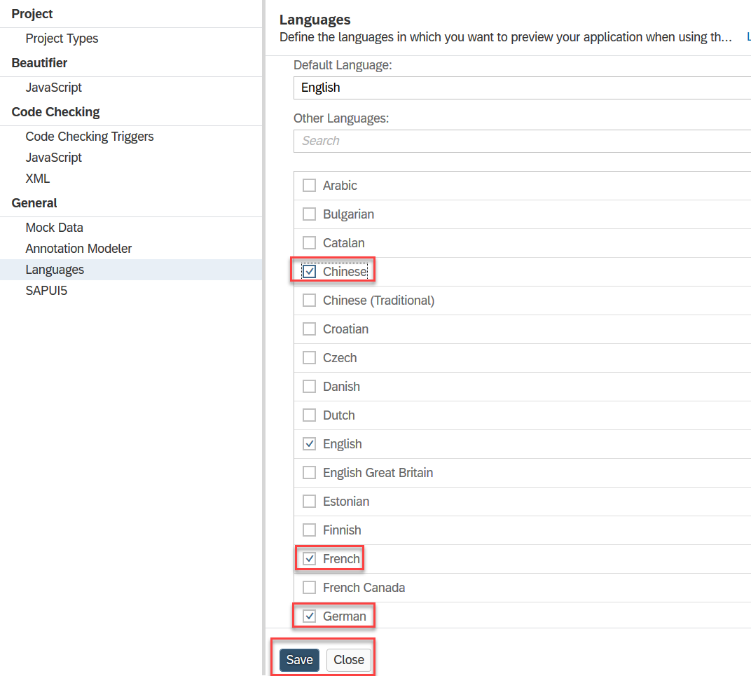 Define project settings 2