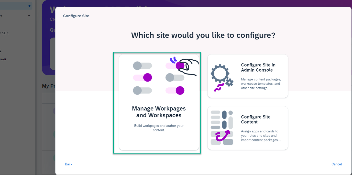Manage pages and workspaces