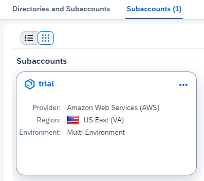 select subaccount