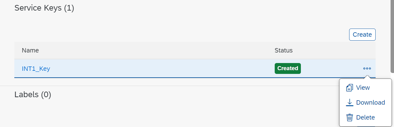 Service Key View
