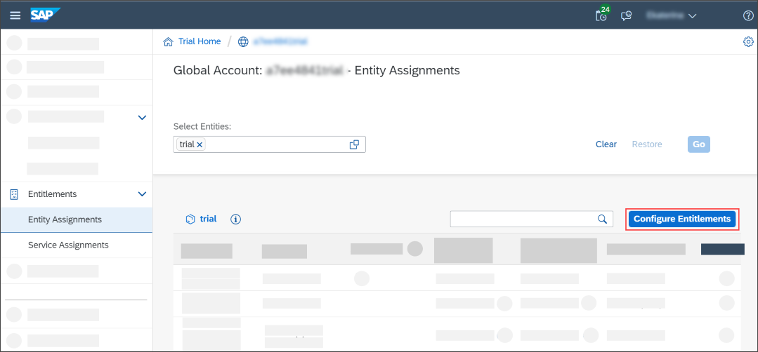 Choose Configure Entitlements.