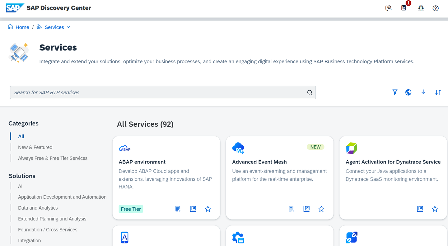 Browse Discovery Center Services