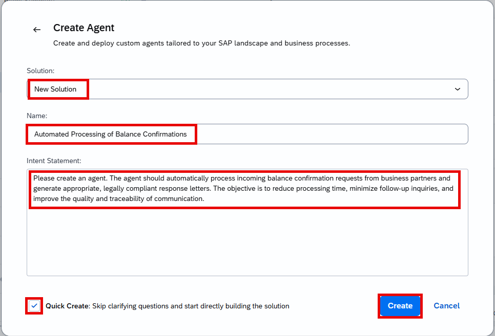 Enter agent details
