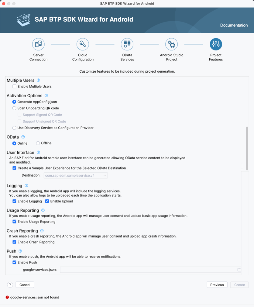 Project features