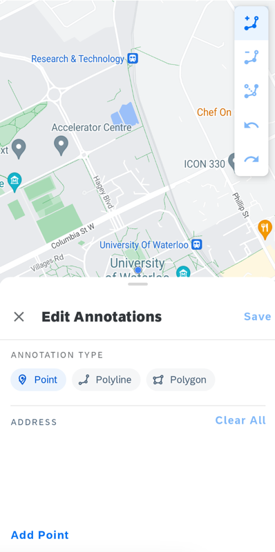 Edit annotations panel