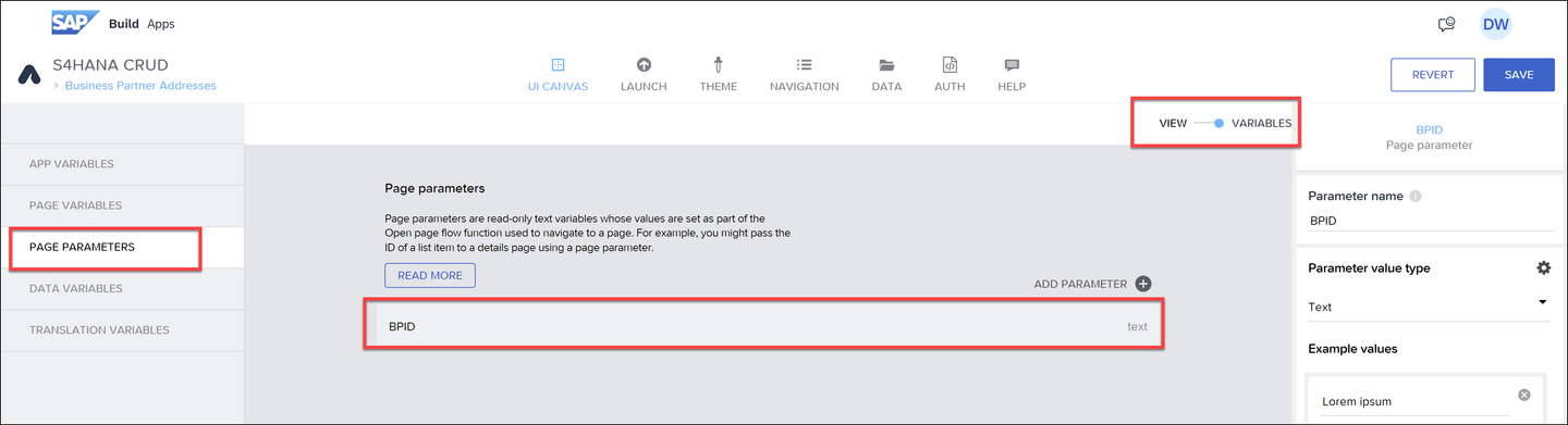 Page parameter