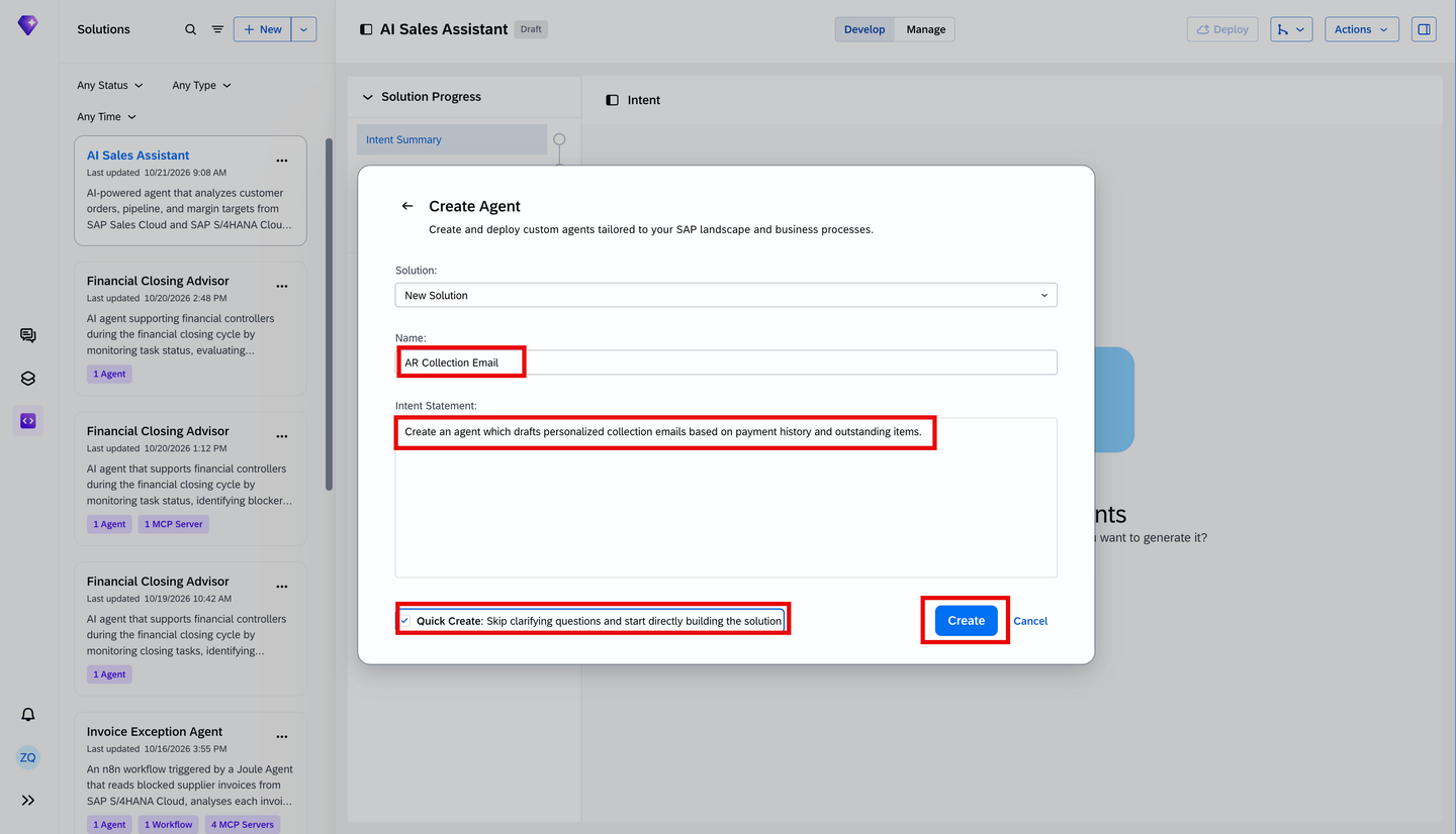 Enter agent name and description