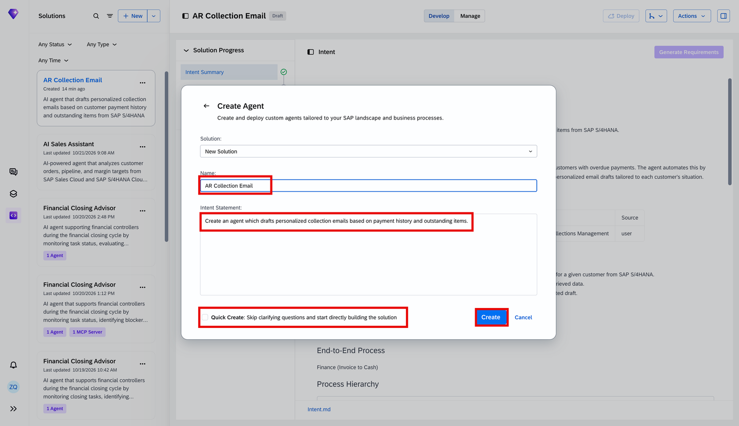 Enter agent name and description