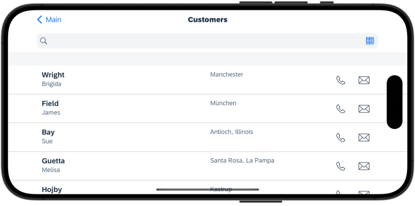 iOS Landscape Mode City Column Visible