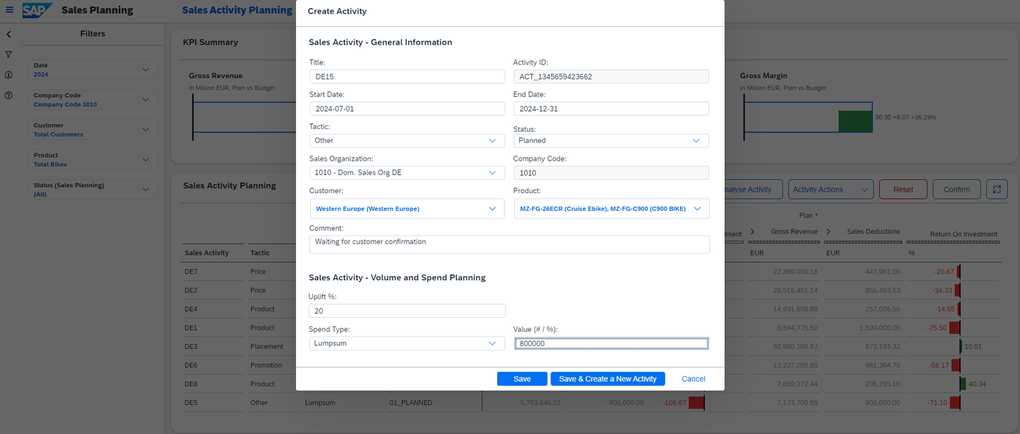 xP&A Sales Planning